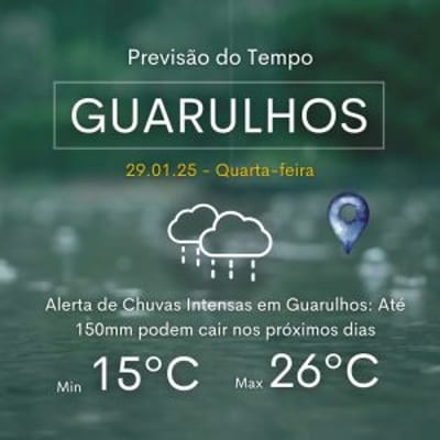 Alerta de Chuvas Intensas em Guarulhos: Até 150mm podem cair nos próximos dias