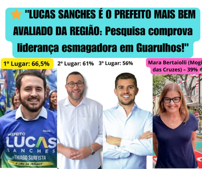 7 em cada 10 guarulhenses aprovam governo Lucas Sanches nos 100 primeiros dias — 512