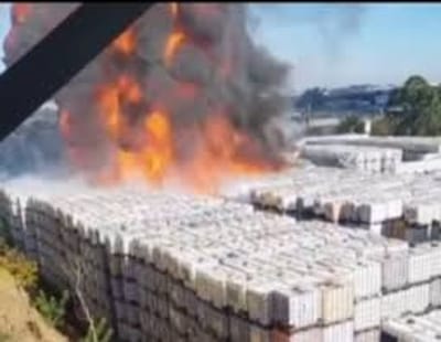 Incêndio de Grande Porte Atinge Indústria em Guarulhos — incendio de grande