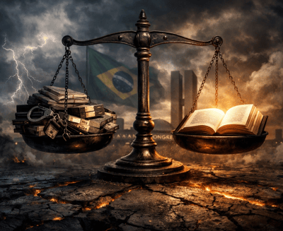 O Brasil na Balança: A decadência da política e da economia exposta pelas Escrituras e o peso da Justiça Divina sobre a corrupção — o brasil na balanca