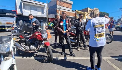Maio Amarelo em Guarulhos: Ação na Timóteo Penteado usa realidade virtual para alertar motociclistas e proteger o trânsito da cidade