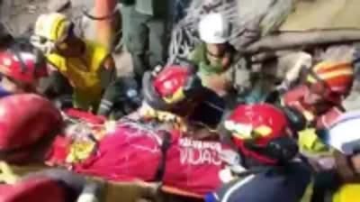 Vídeo mostra resgate de cadela de escombros na Venezuela após terremotos — imagem editorial da cobertura de Segurança na Gazeta News Guarulhos — 5